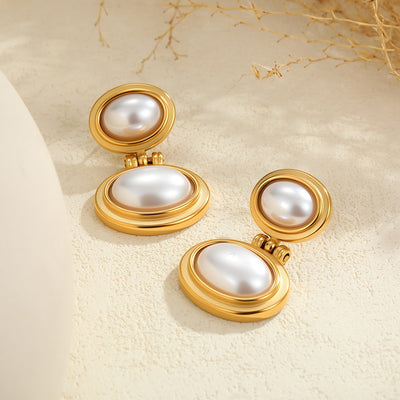 French Retro High-grade Stainless Steel Earrings